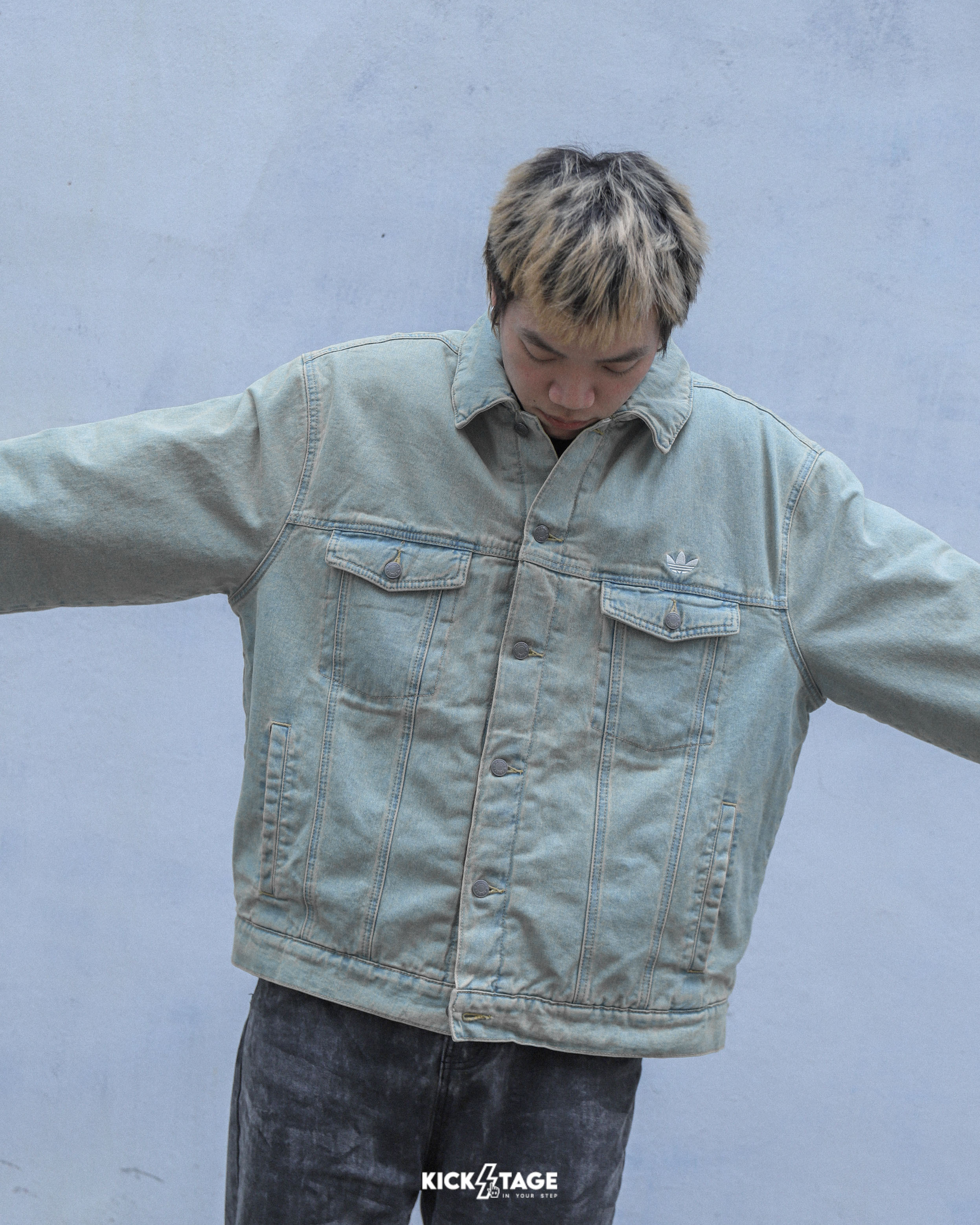 男款 ADIDAS ORIGINALS JACKET 丹寧藍 牛仔 水洗 寬鬆 鋪棉 外套【KC2624】ADLP