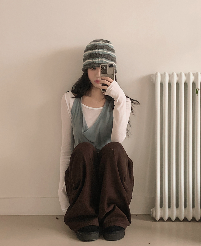 春季預訂｜露背疊穿長袖T 恤+背心 SET