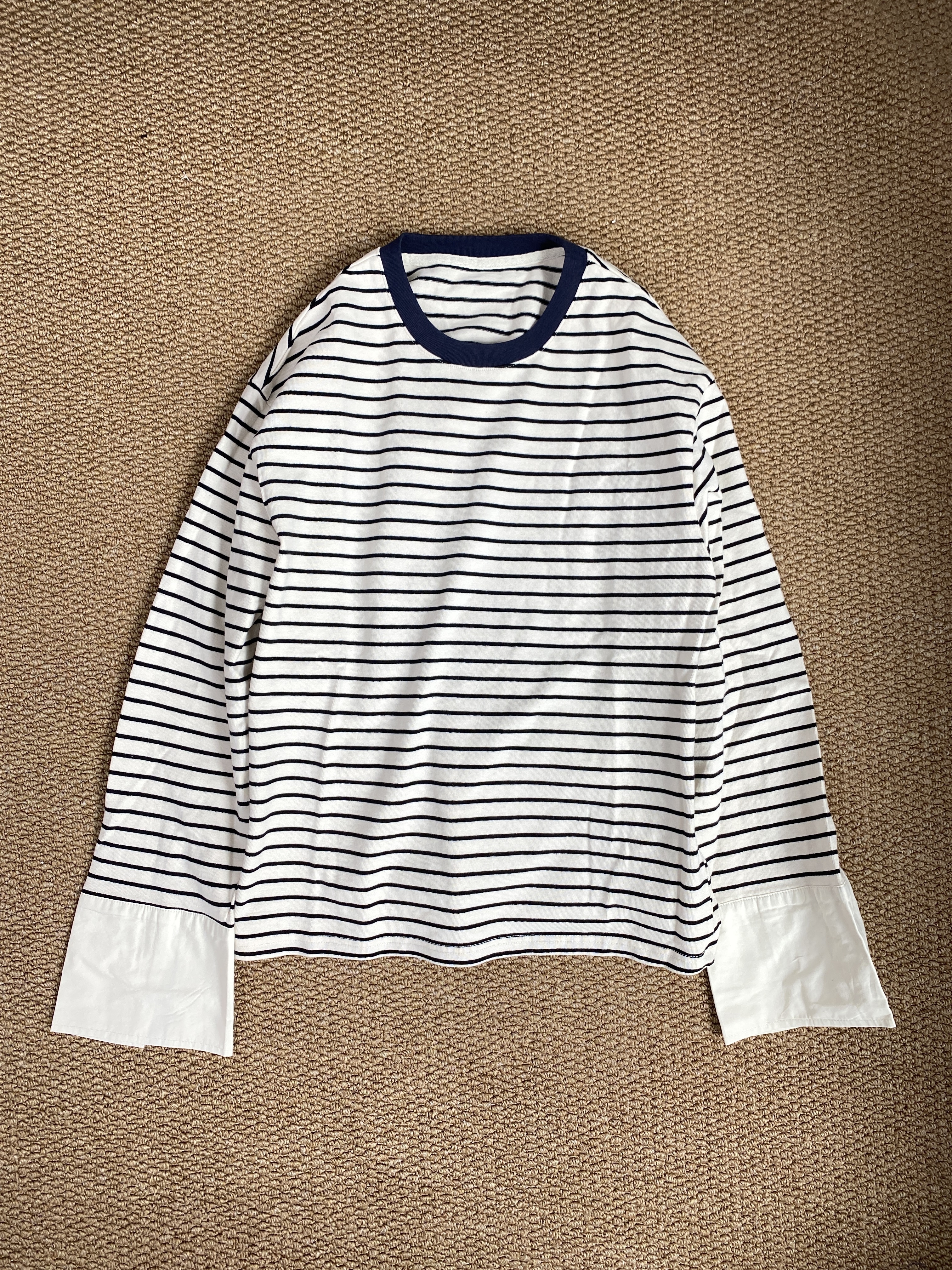 W00094條紋拼接上衣