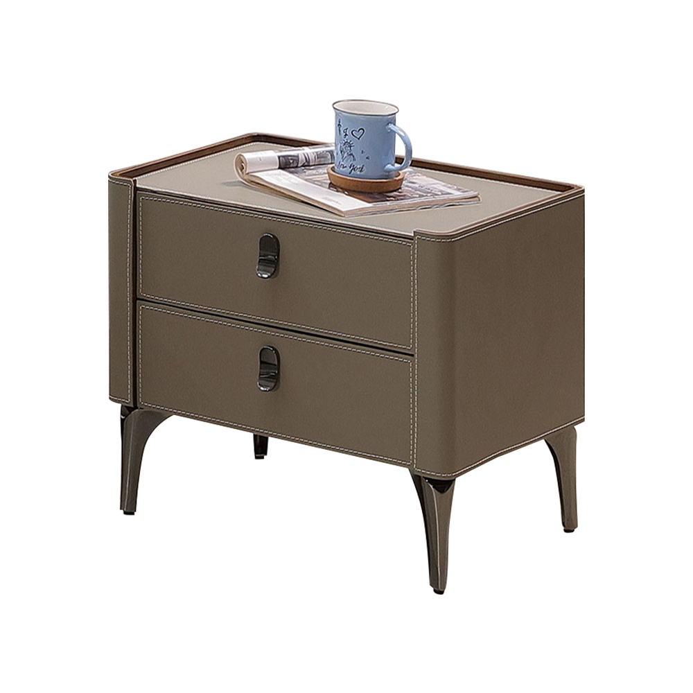 哈克1.7尺高級馬鞍皮革床頭櫃/二抽收納櫃/置物小邊櫃/小茶几