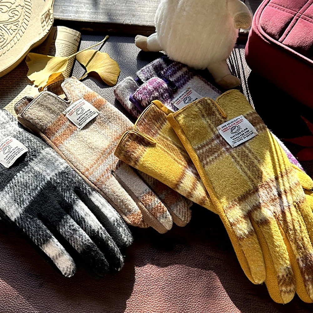 手套 保暖手套 格紋手套 騎車手套 毛尼手套 情侶手套 復古手套 冬季手套 可觸屏手套 配飾 防寒手套 女生手套 299