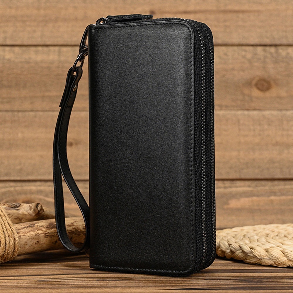 長夾 拉鍊錢包 手拿包 真皮錢包 手提包 錢包 瘋馬皮錢包 長款錢包 拉鏈錢包 男生錢包 雙層錢包 復古牛皮錢包 226