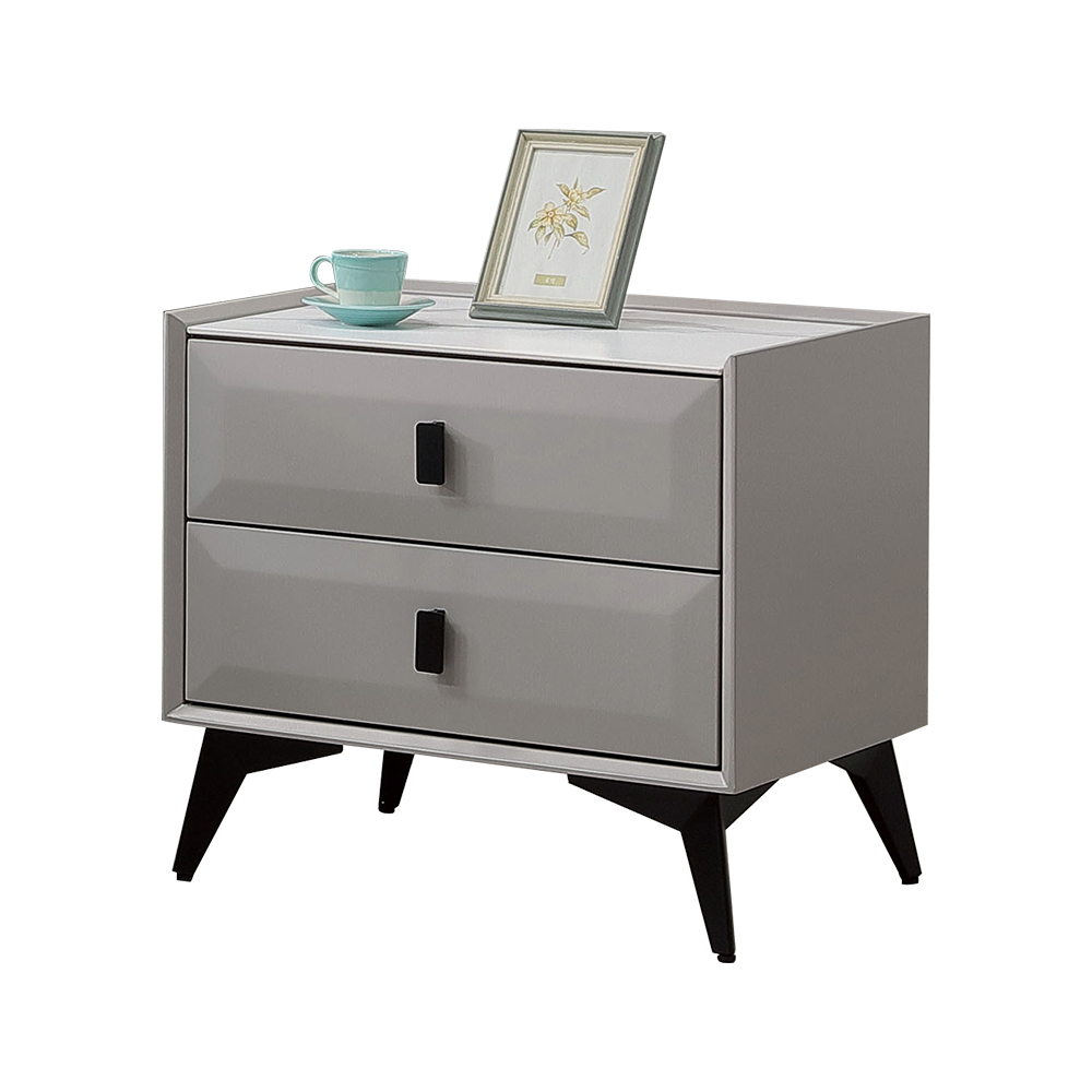 萊格1.7尺岩板床頭櫃/灰色床頭櫃/二抽收納櫃/置物小邊櫃/小茶几