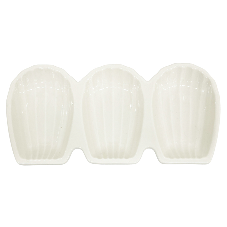 TP 三格盤/白 18.5cm