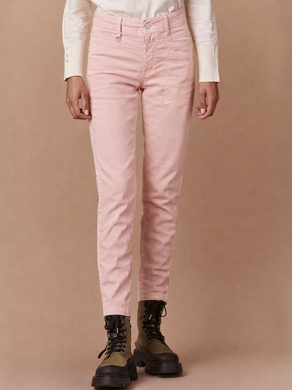 HIGH 前短後長長褲(淺粉)