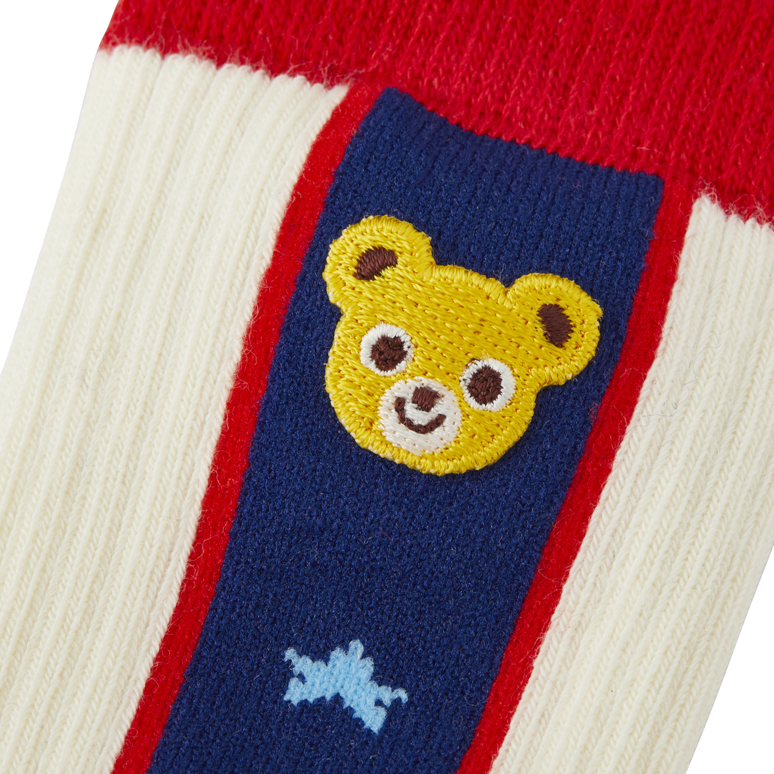 普吉熊編織高筒襪-白色