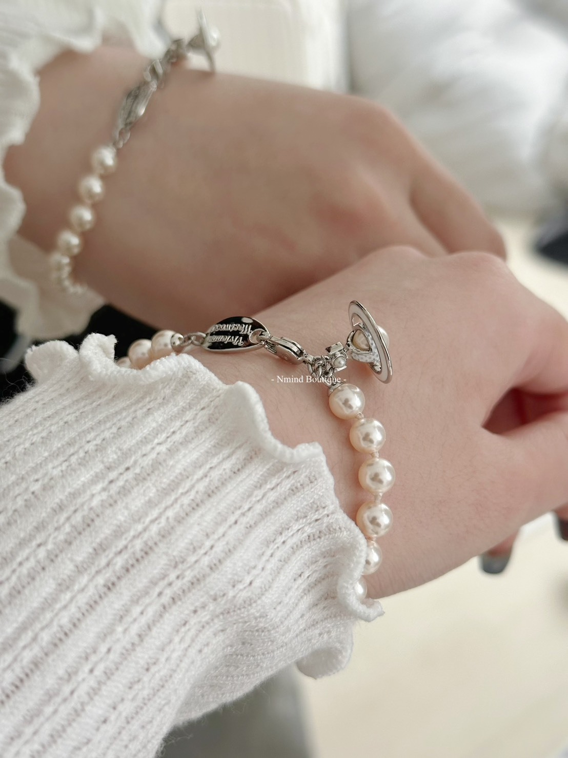 <好飾到✨> Vivienne Westwood Simonetta 白琺瑯珍珠星球手鍊