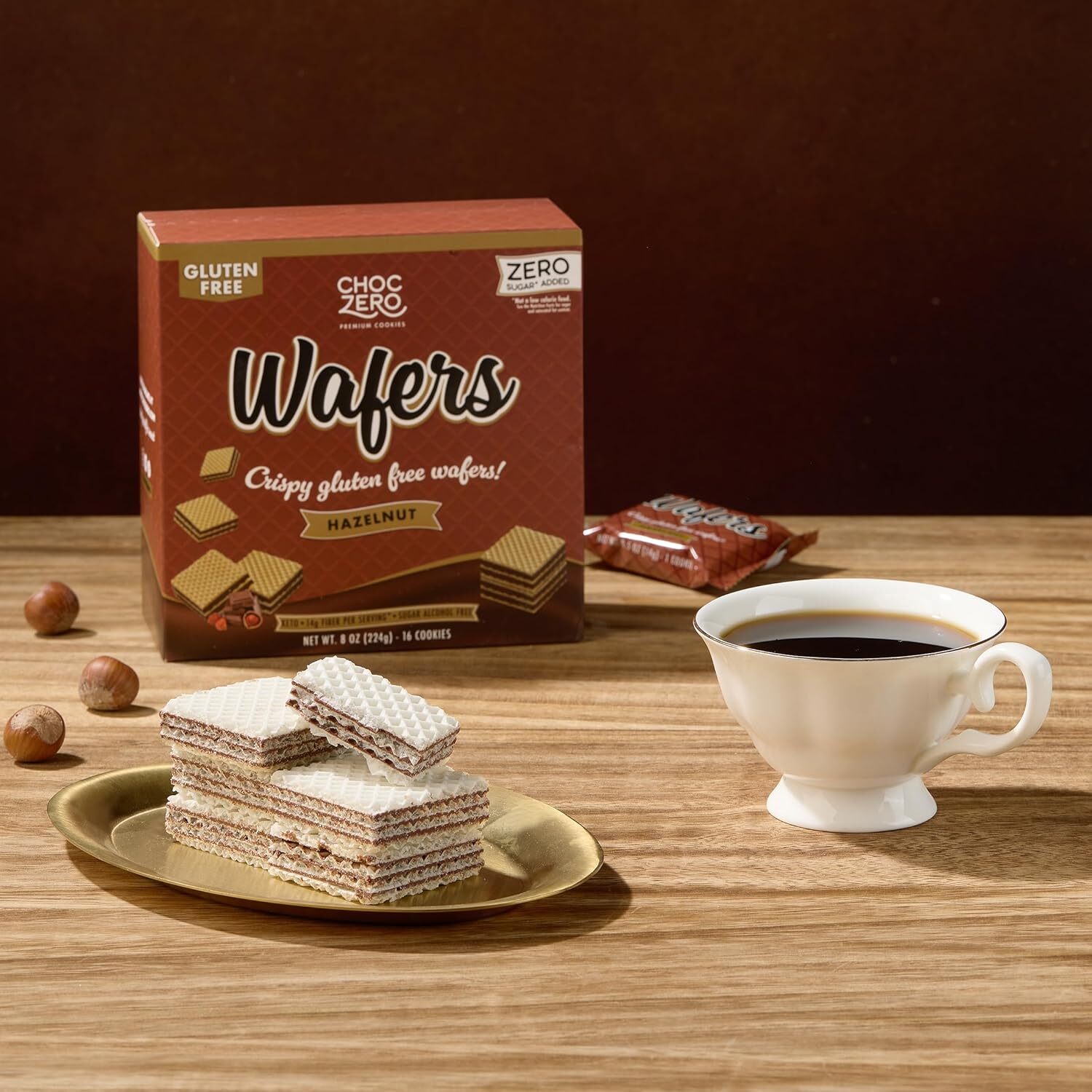 Choczero 無麩質榛子朱古力威化餅 #無添加糖 224g -16塊威化餅