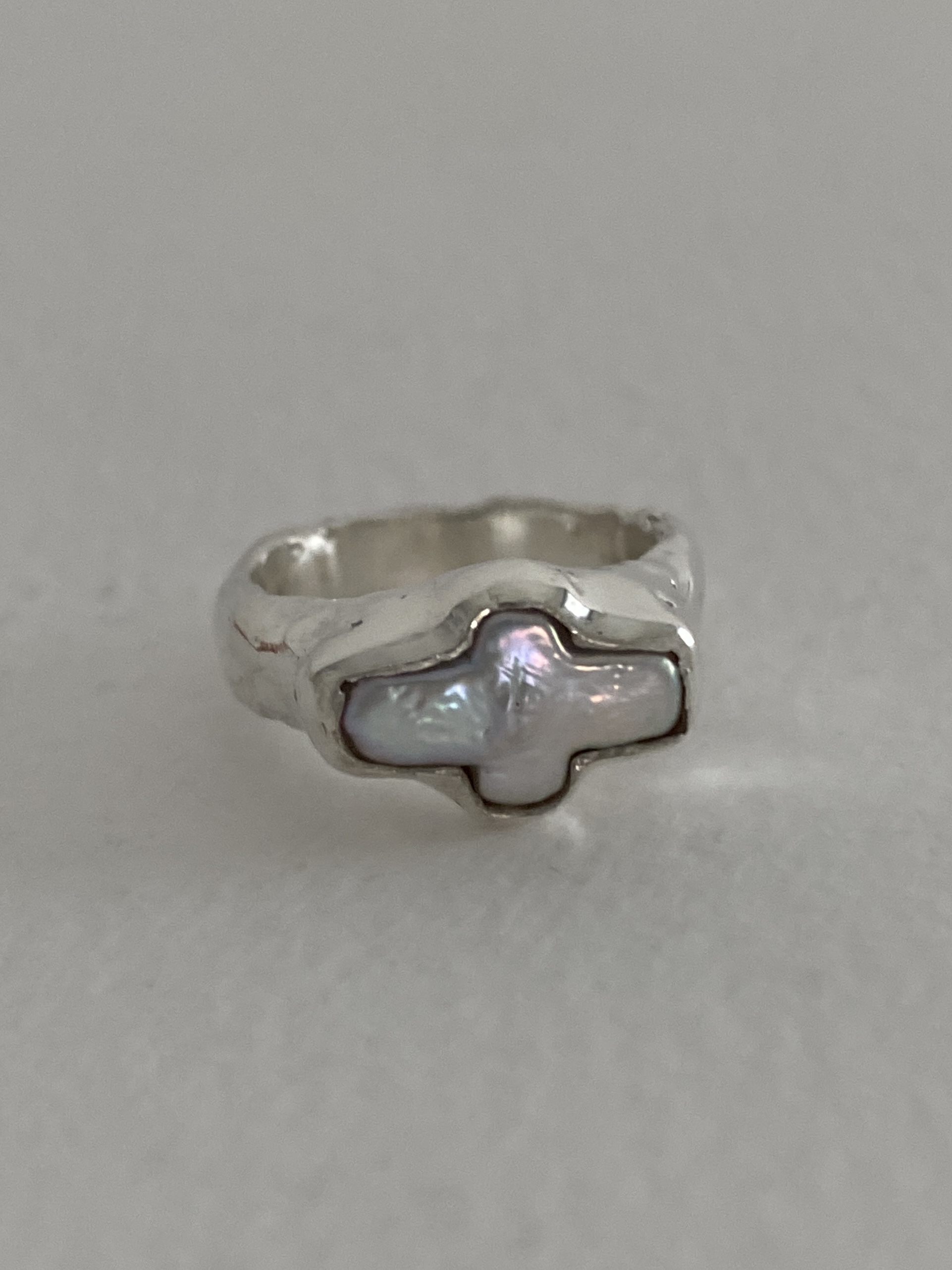 Ginger Angel 十字珍珠戒指