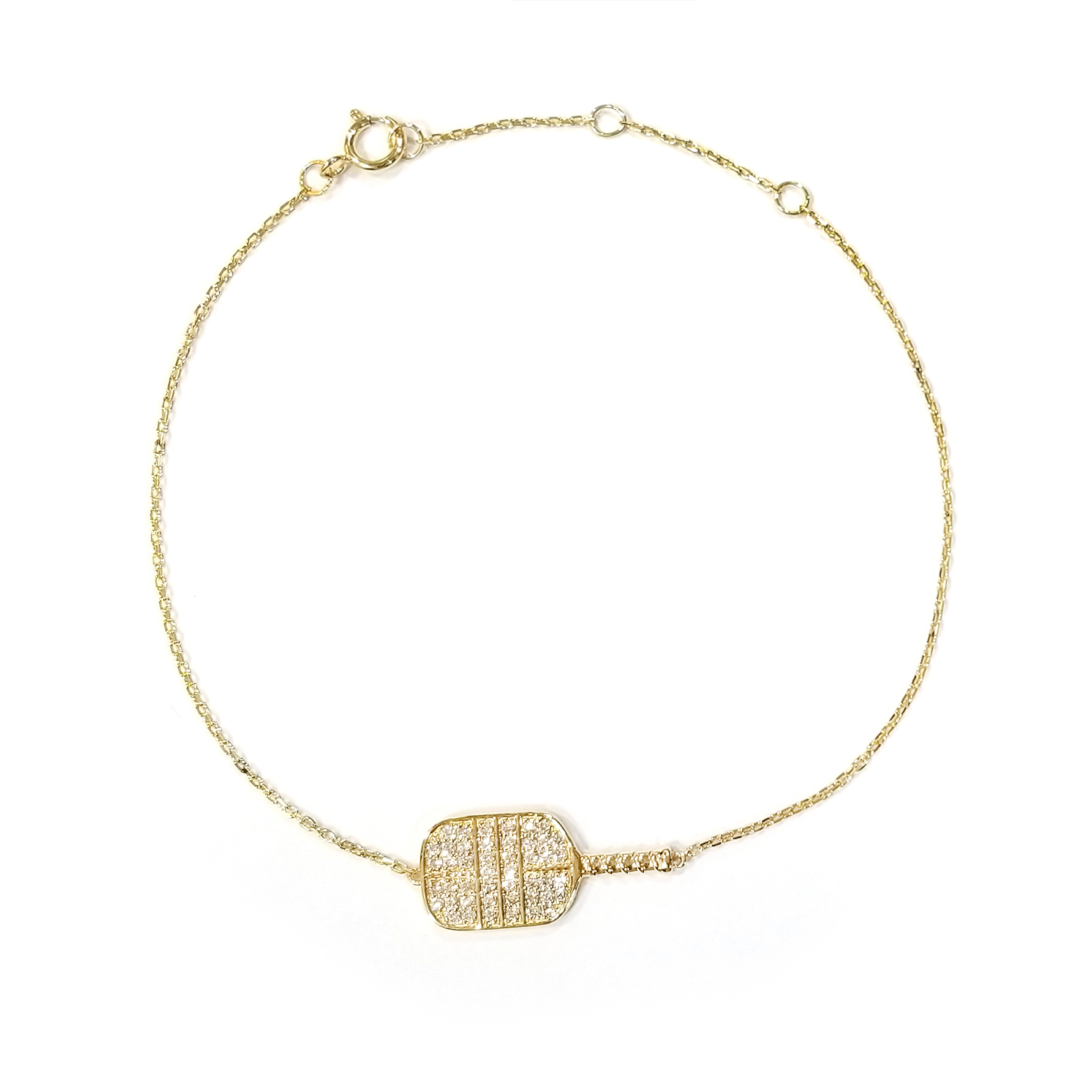 9K黃金 實驗室培育鑽石匹克球手鏈