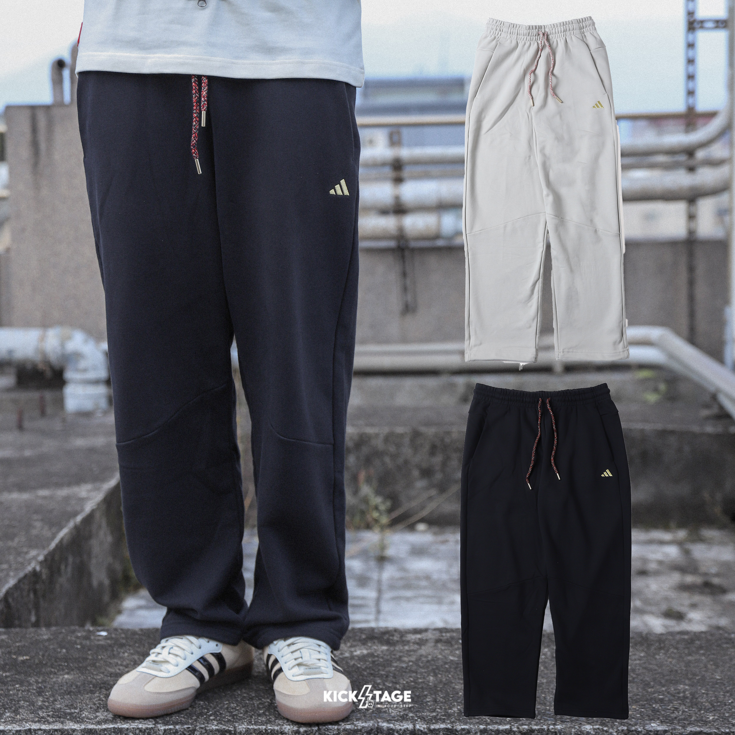 男款 ADIDAS NYR FT KN PNT 米 黑 馬年 新年 毛巾布 直筒褲 長褲【KE4065/KE4066】ADLP