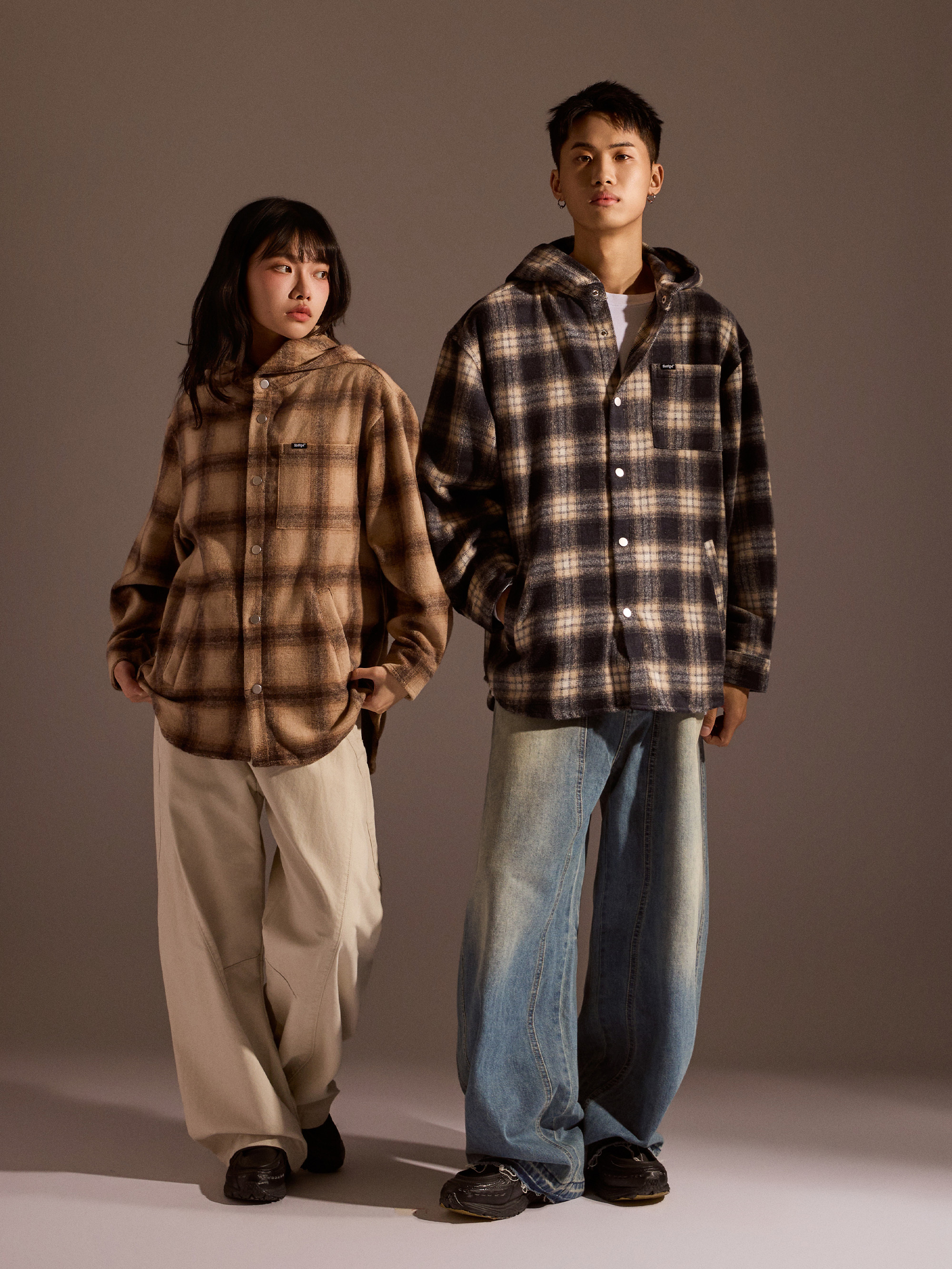 格紋連帽襯衫外套2.0