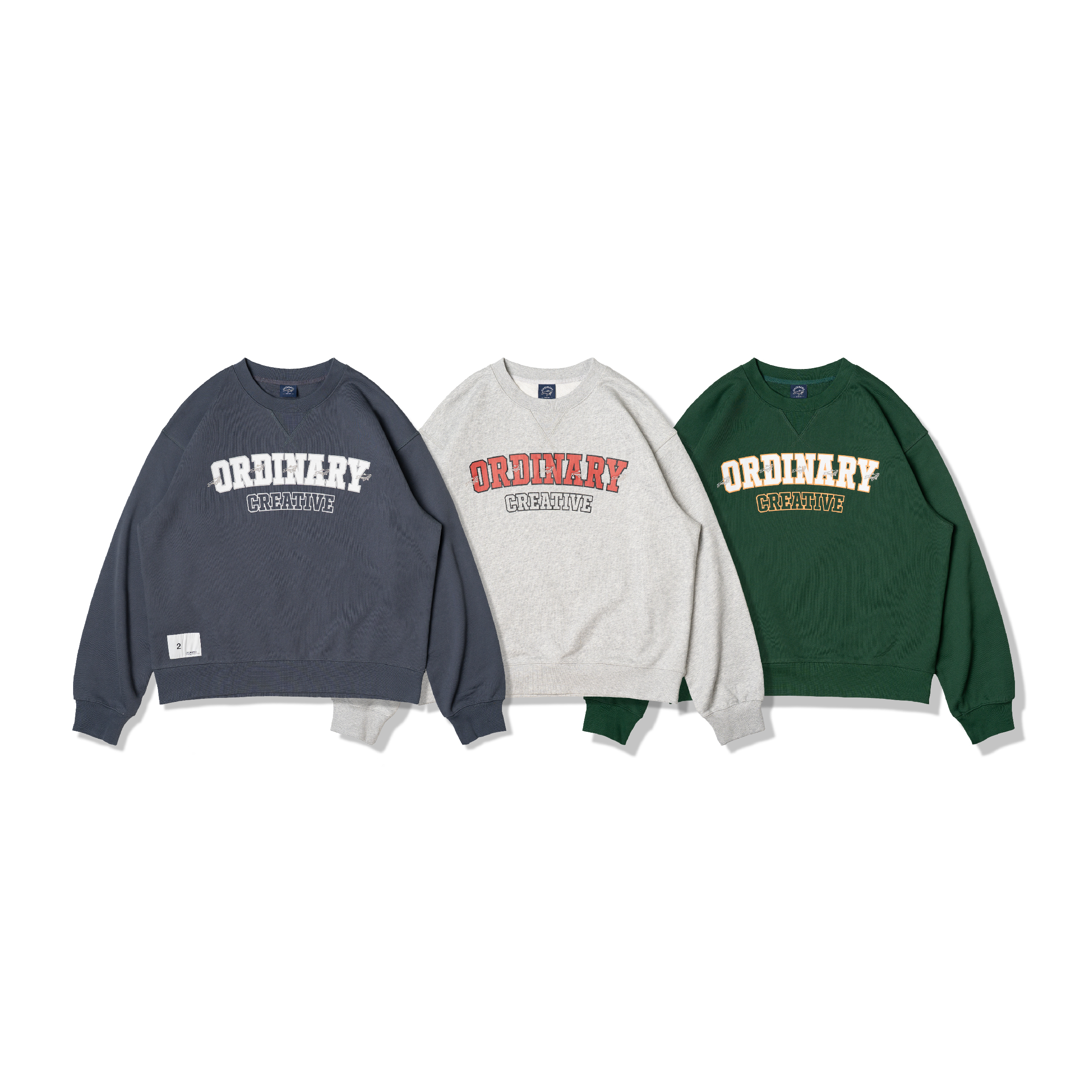 ORDINARY Whale Logo Sweatshirt 學院Logo 鯨魚電繡大學Tee