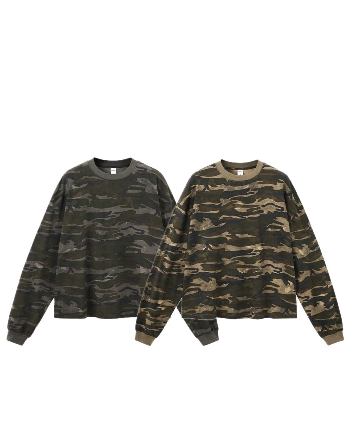 迷彩 BOXY 圓領 打底衫 #長袖