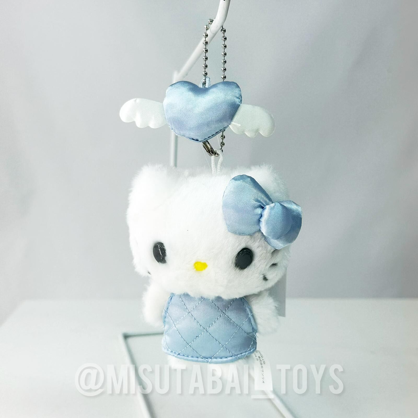 HELLO KITTY 毛公仔鑰匙扣 (Hello Kitty 懷舊絎縫系列) 藍白色