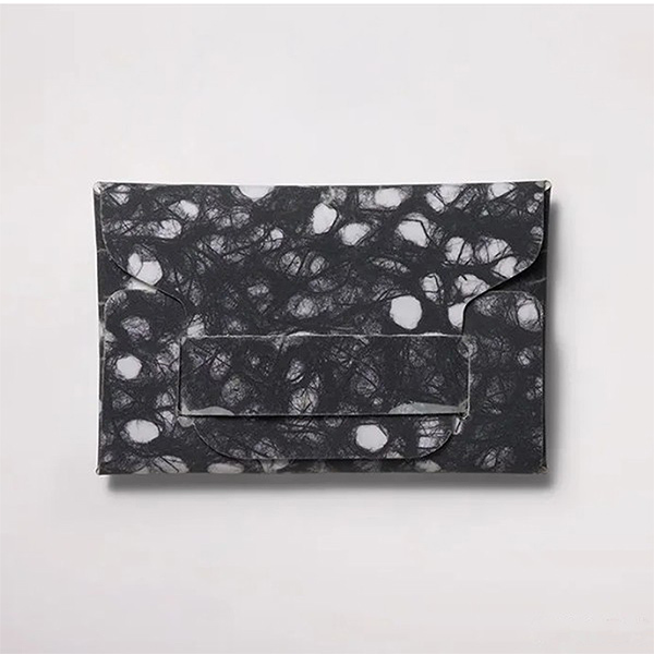 【te saho】皮製卡片夾-阿波和紙 (黑/白)