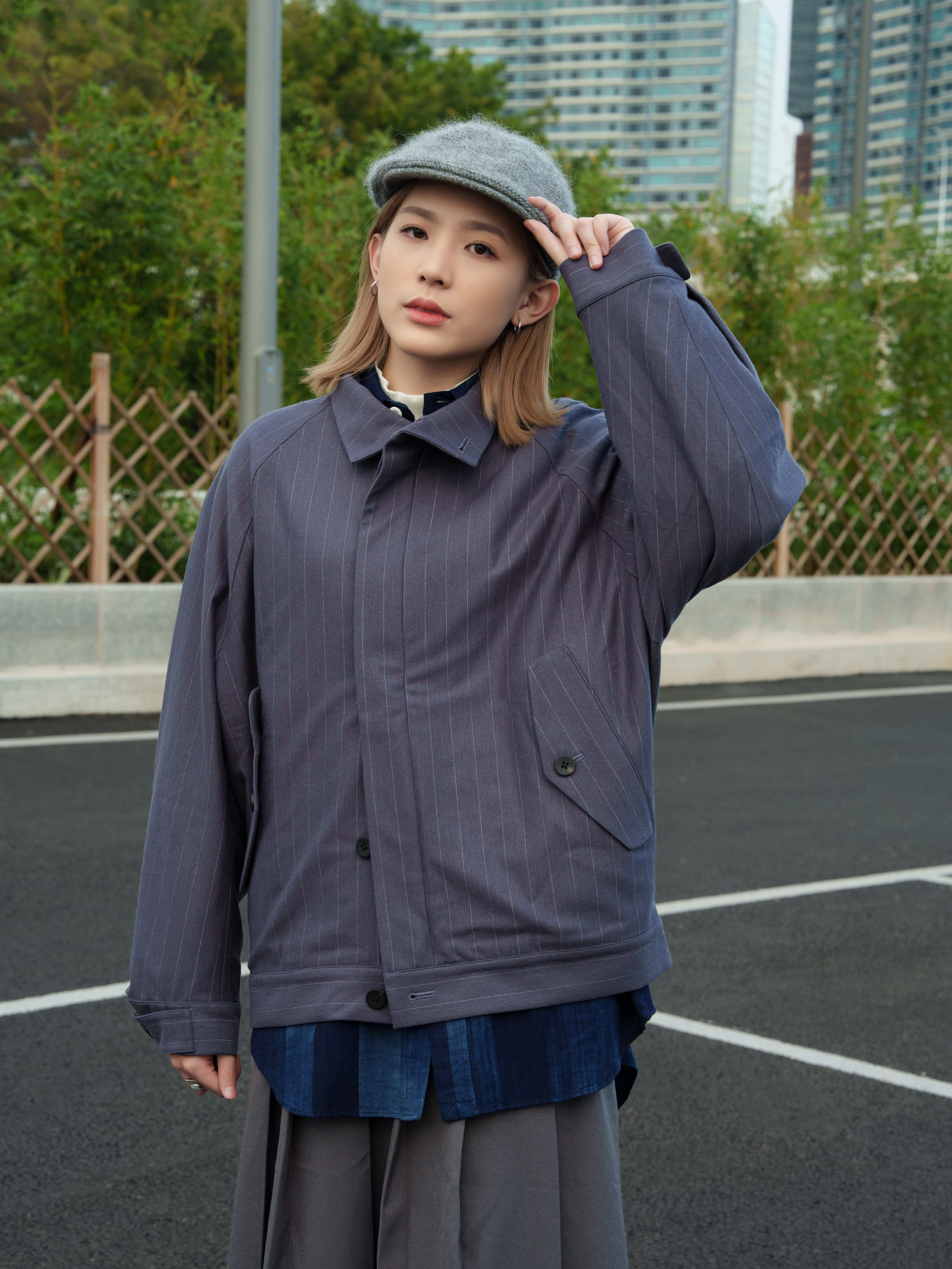 KANEMASA PHIL.｜36G WOOL STRIP BLOUSON