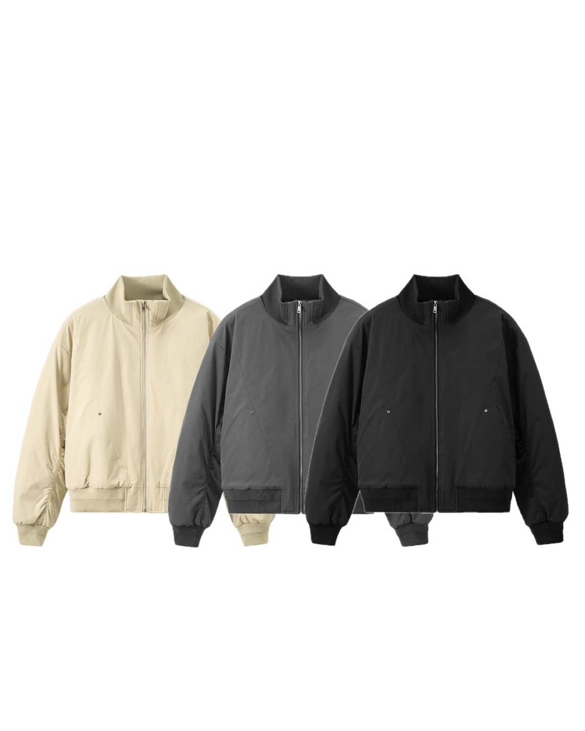 美式 立領 解構剪裁 夾克 #飛行外套