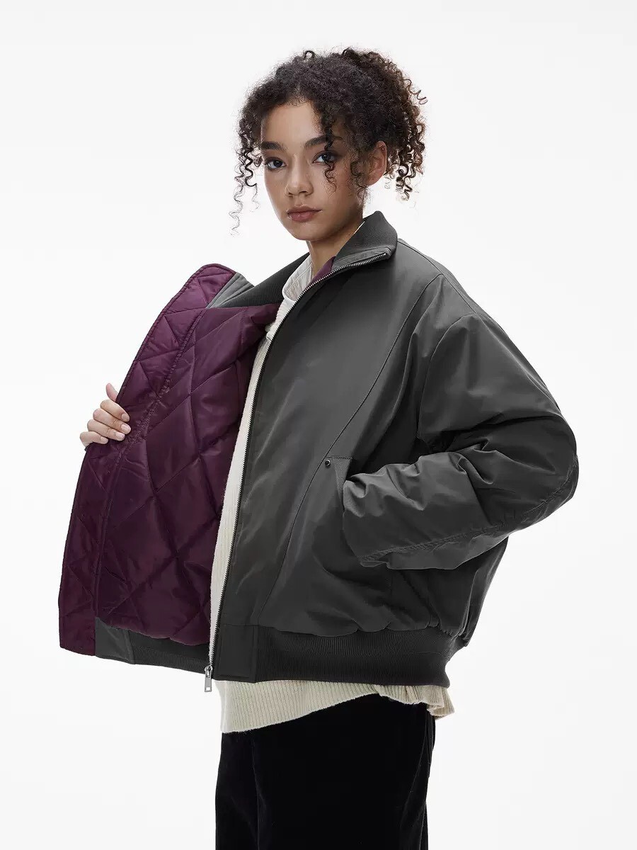 美式 立領 解構剪裁 夾克 #飛行外套