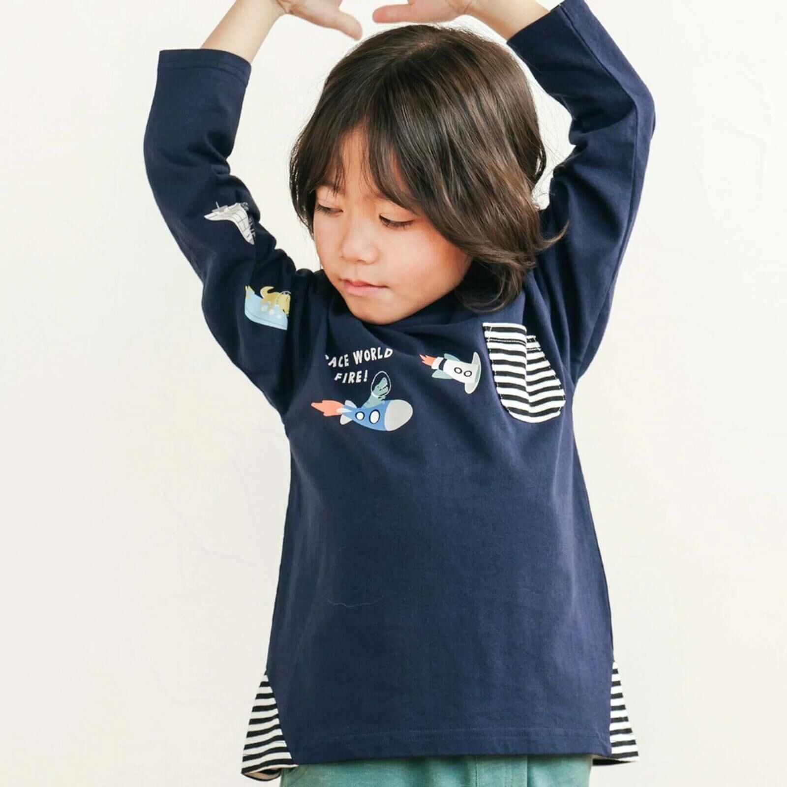 (現貨)🇯🇵 日本直送 Slap Slip 長袖男童Tee 5款 (恐龍/車車/太空) (Size 100-130)