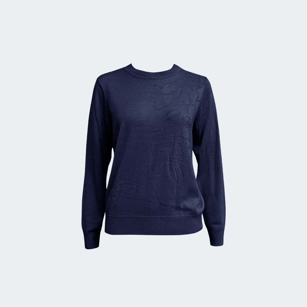 柔影花紋羊毛針織上衣