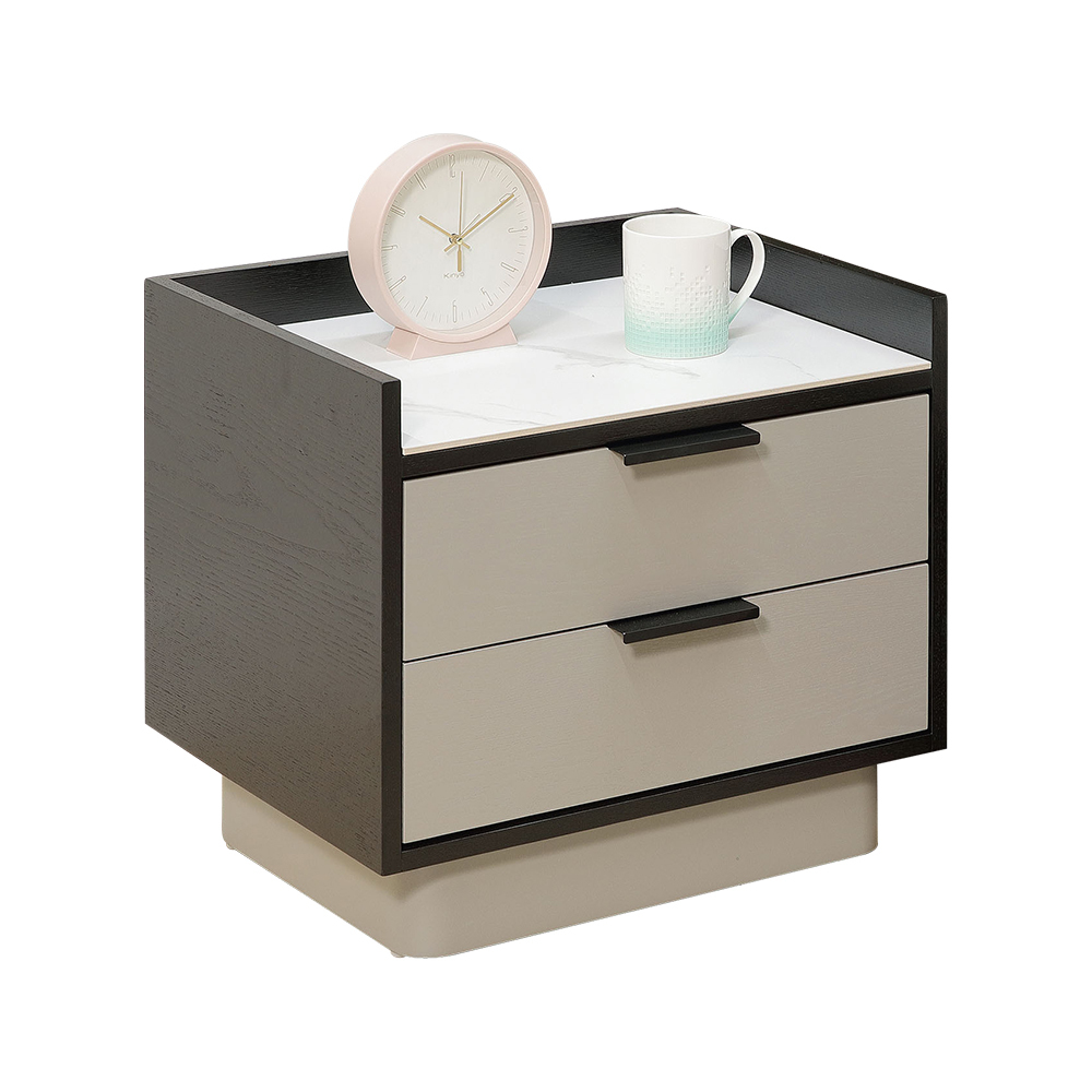 林登1.7尺岩板床頭櫃/二抽收納櫃/置物小邊櫃/小茶几