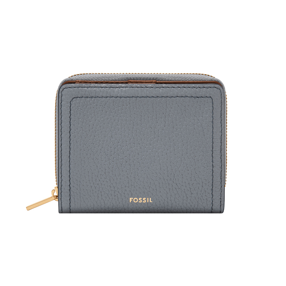 Logan 迷你多功能真皮RFID防盜短夾-藍色 SL7923450