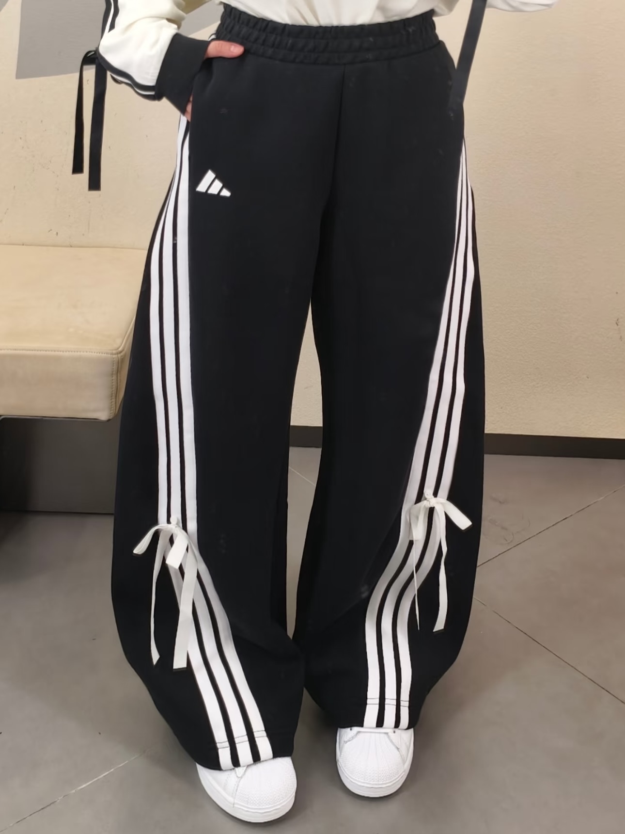 ADIDAS BOWTIE PANTS 蝴蝶結寬鬆女長褲 兩色