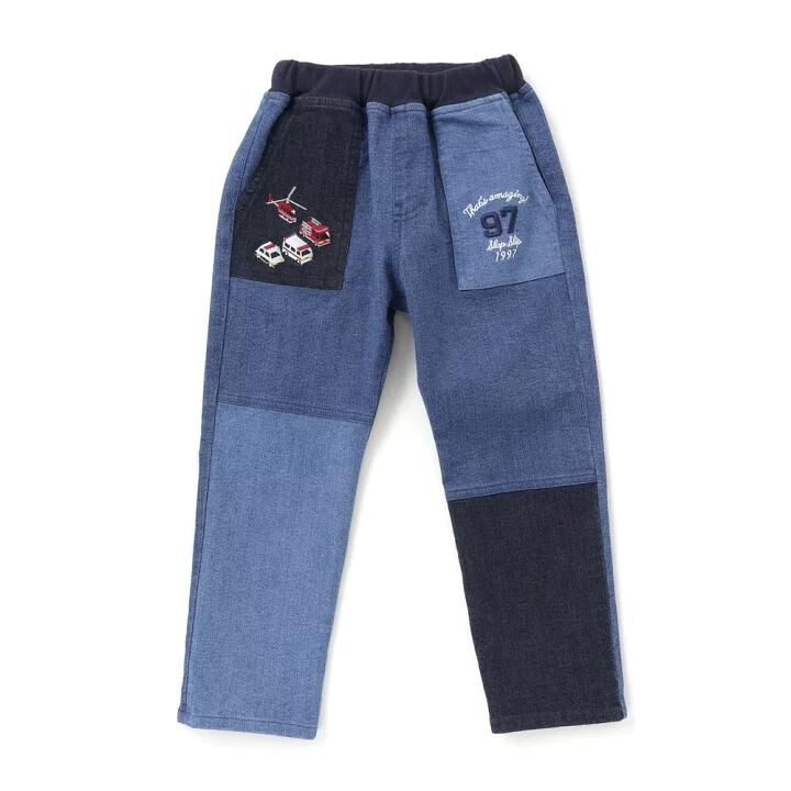 (現貨)🇯🇵 日本直送 Slap Slip 拼色車車牛仔長褲 Size 110/120