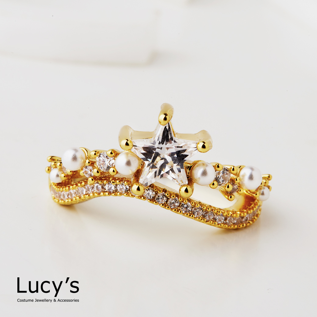 星鑽珍珠 開口戒 (二色) (125688/125689)