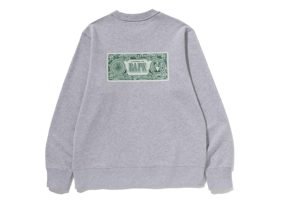 【BAPE男生】0124 發售 正反面寬版衛衣BANKNOTE RELAXED FIT CREWNECK SWEATSHIRT