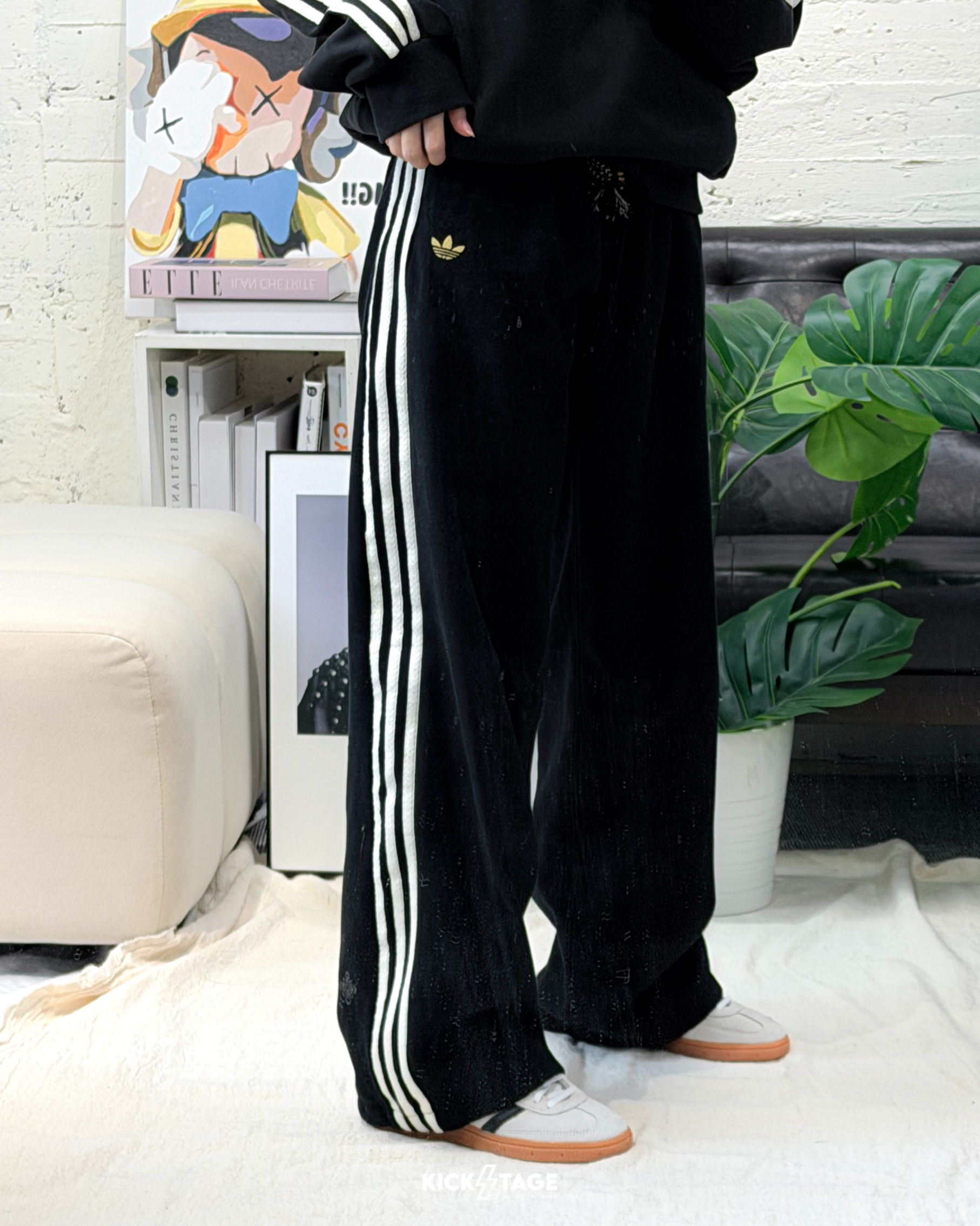 女款 ADIDAS LNY PANT 黑色 馬年 新年 三葉草 抽繩 寬鬆 寬褲 長褲【KT3139】ADLP CNY
