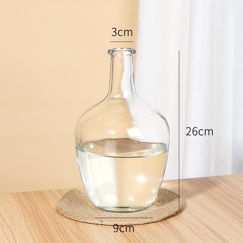 【台灣廠商現貨速發】大肚玻璃花瓶｜小口大肚玻璃瓶｜裝飾瓶 單枝花瓶 玻璃花瓶 北歐花瓶 乾燥花瓶 透明花瓶 花器 綠植花器 居家擺飾 辦公室小物