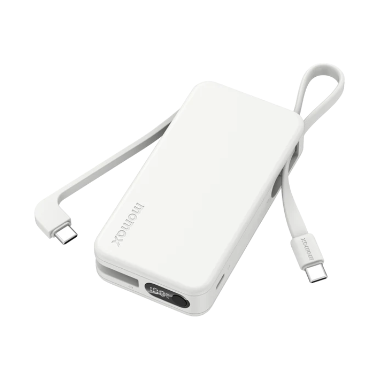 Momax 1-Power Vital+10000mAh 雙內建 USB-C 線 (白)