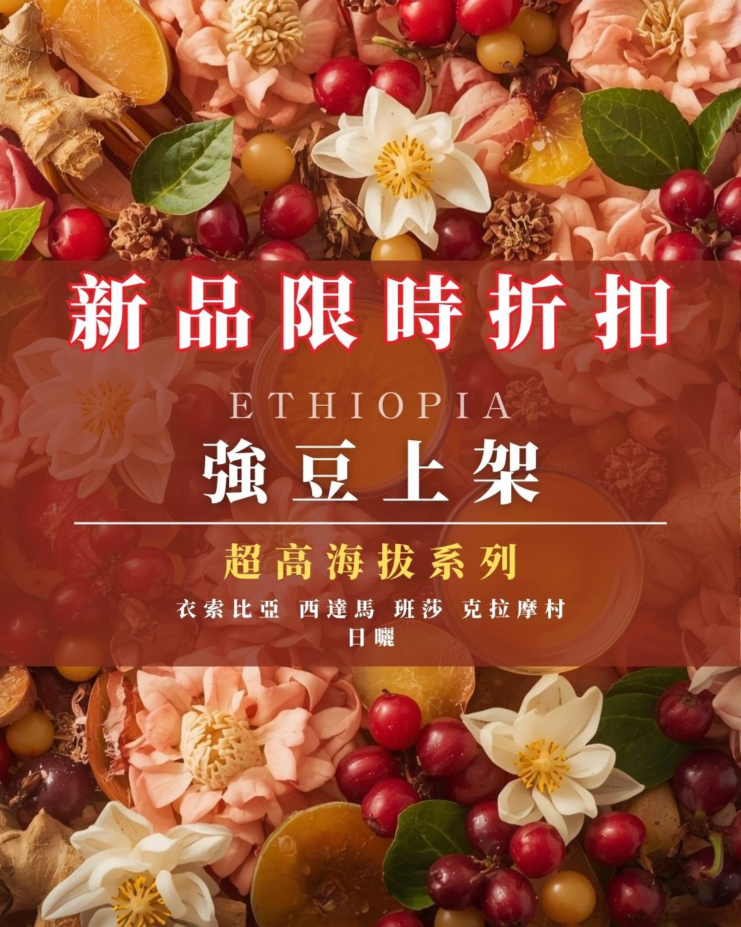 衣索比亞 西達馬 班莎 克拉摩村 日曬｜野薑花・水蜜桃・蜂蜜甜感﹙半磅裝／227g﹚