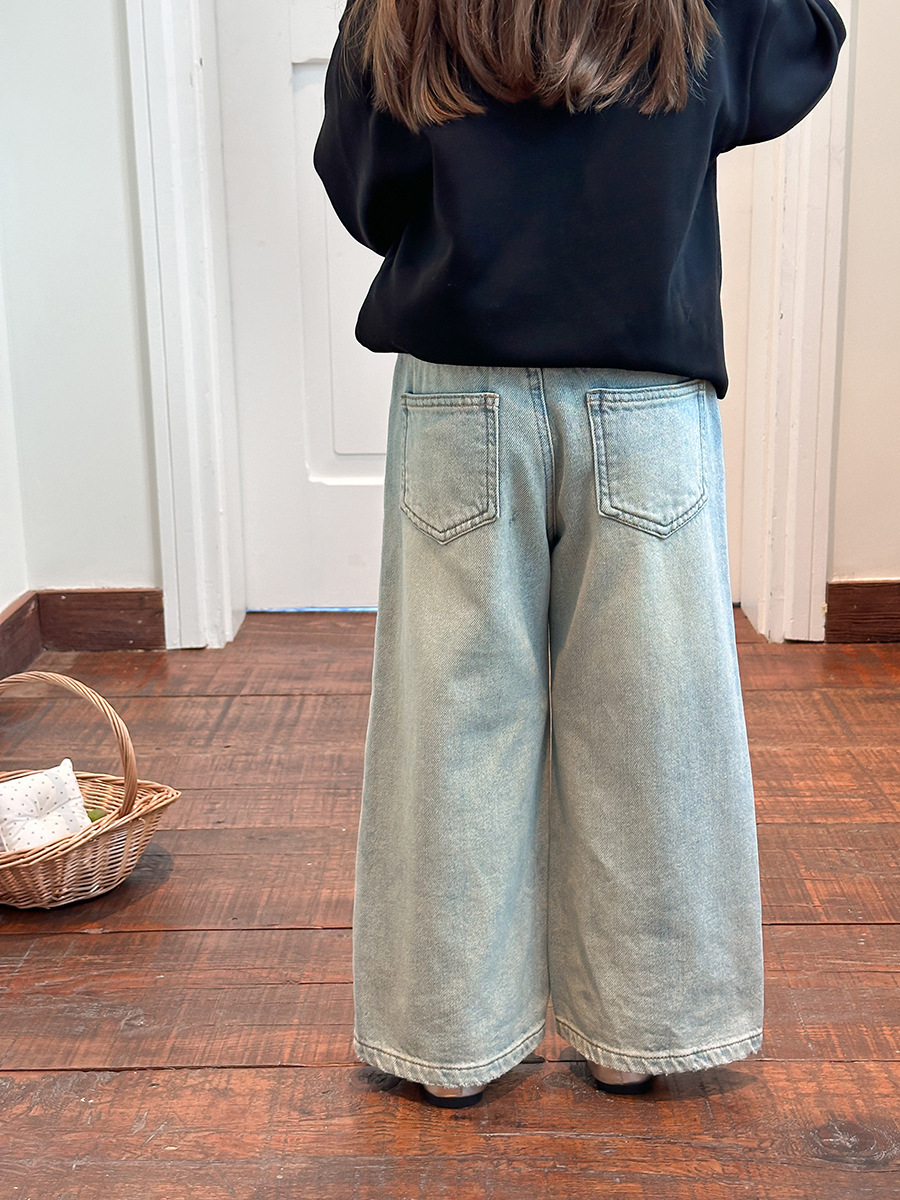 刺繡蝴蝶結牛仔褲(90-170)