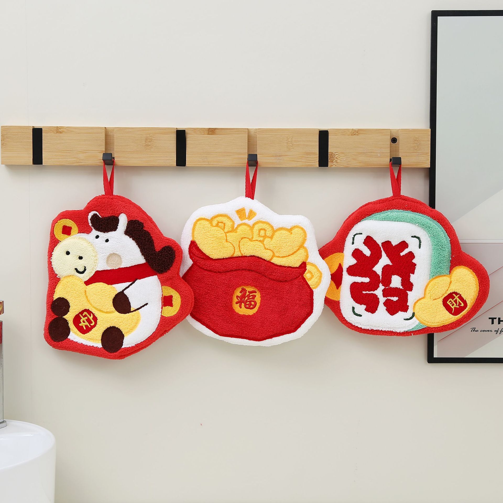 《6542》新年聚寶盆小馬擦手巾