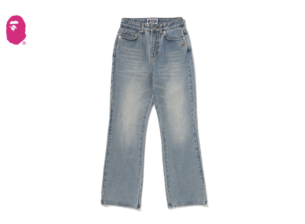 【BAPE女生】0124 發售 A BATHING APE LOGO BOOTCUT DENIM PANTS