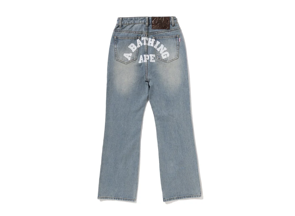 【BAPE女生】0124 發售 A BATHING APE LOGO BOOTCUT DENIM PANTS