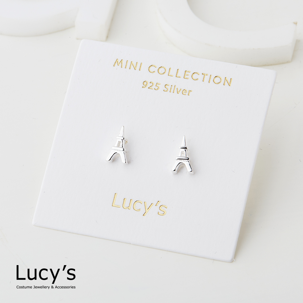 *925純銀〔輕銀系列〕鐵塔 耳環 (126467)