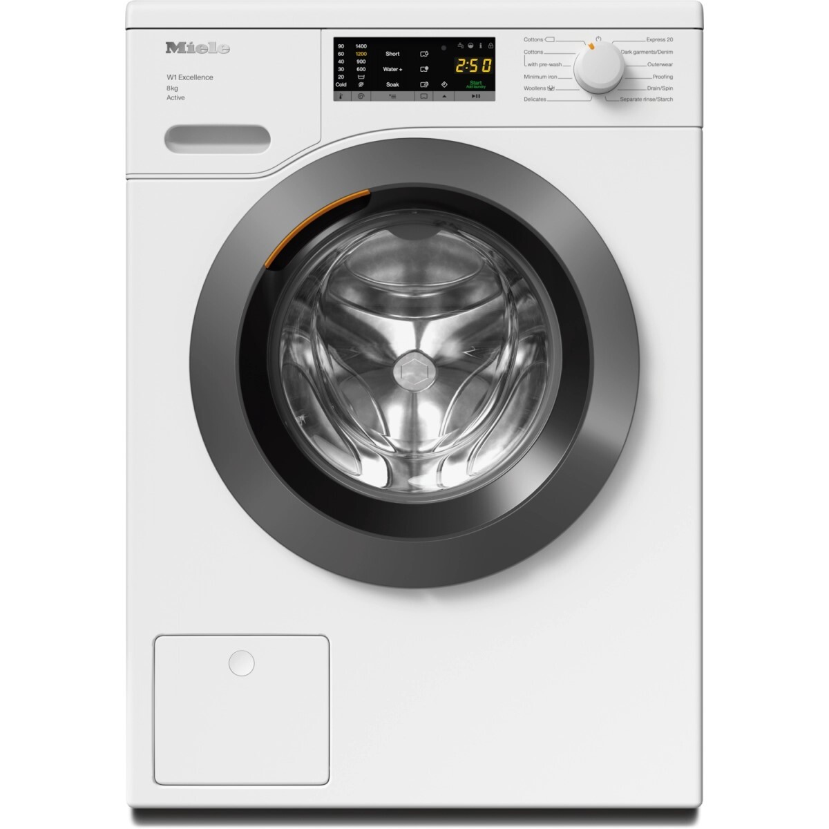 米勒 Miele   WEA125WCS(右門鉸)‧8公斤/1400轉‧W1 Active前置式洗衣機‧波蘭製造-香港行貨-原廠1年全機及10年摩打保養‧