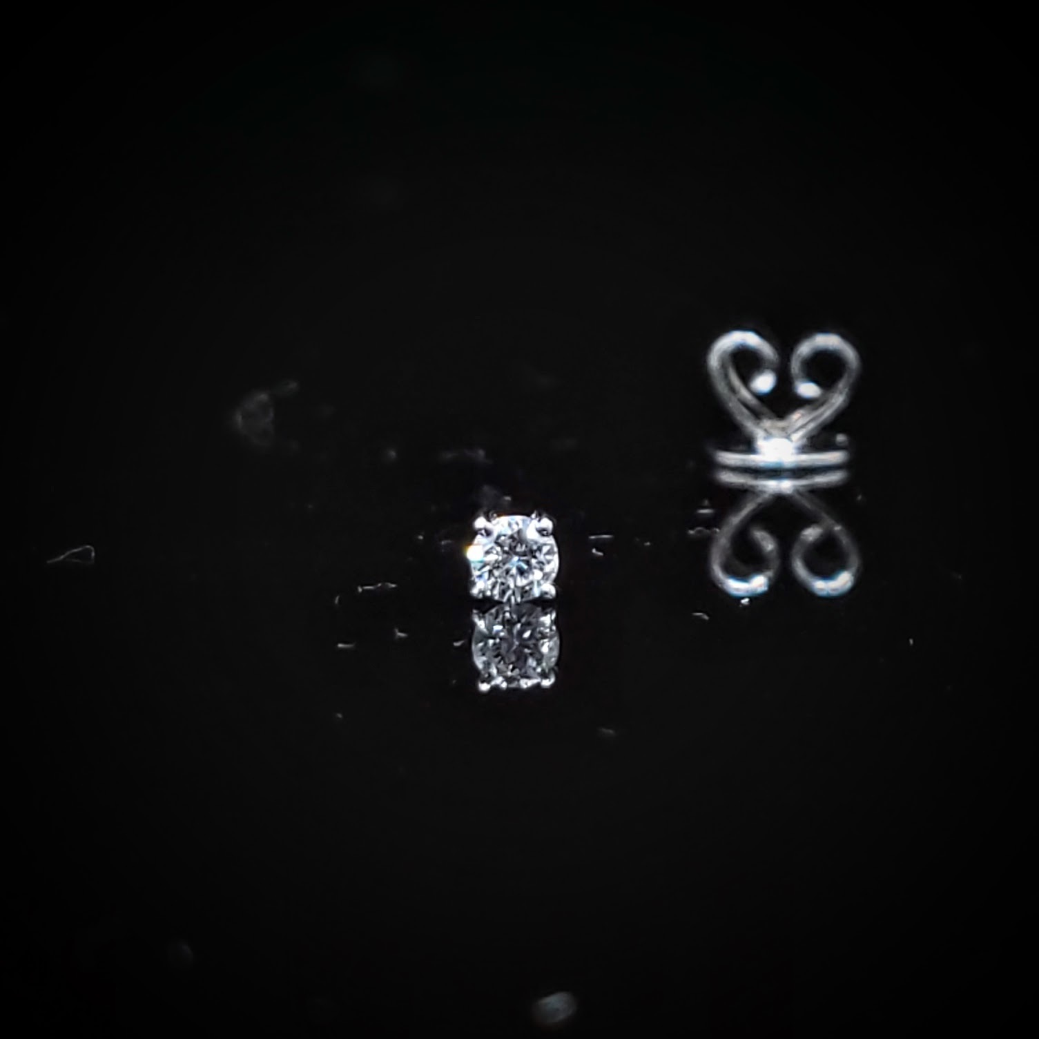 全新18K白金【主石6份鑽石】單耳環