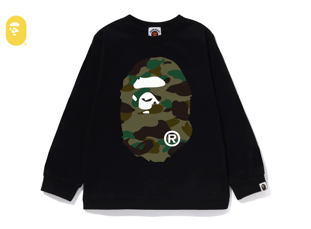 【BAPE童裝】0124 發售正反大猿人頭 1ST CAMO BIG APE HEAD LS TEE