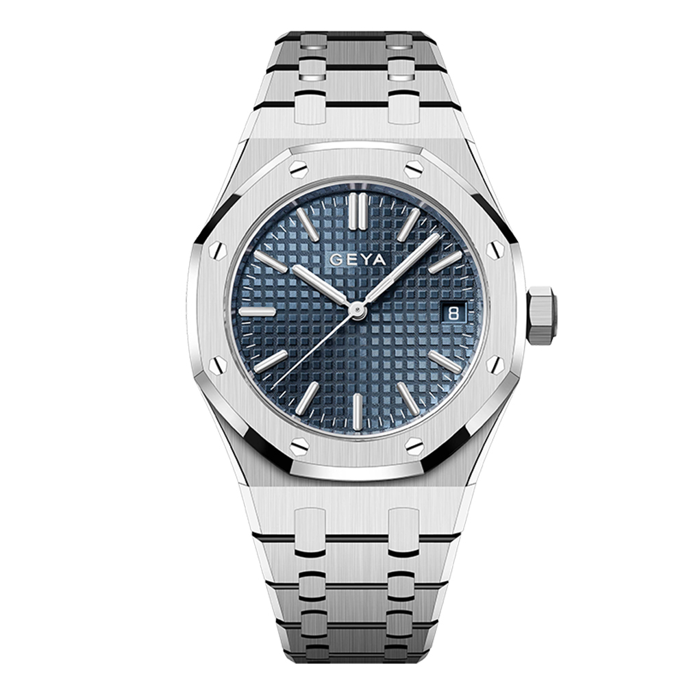 【GEYA格雅】G78083GWB 鏤空錶蓋 21顆寶石軸承 日期顯示 夜光指針刻度 機械 鋼錶