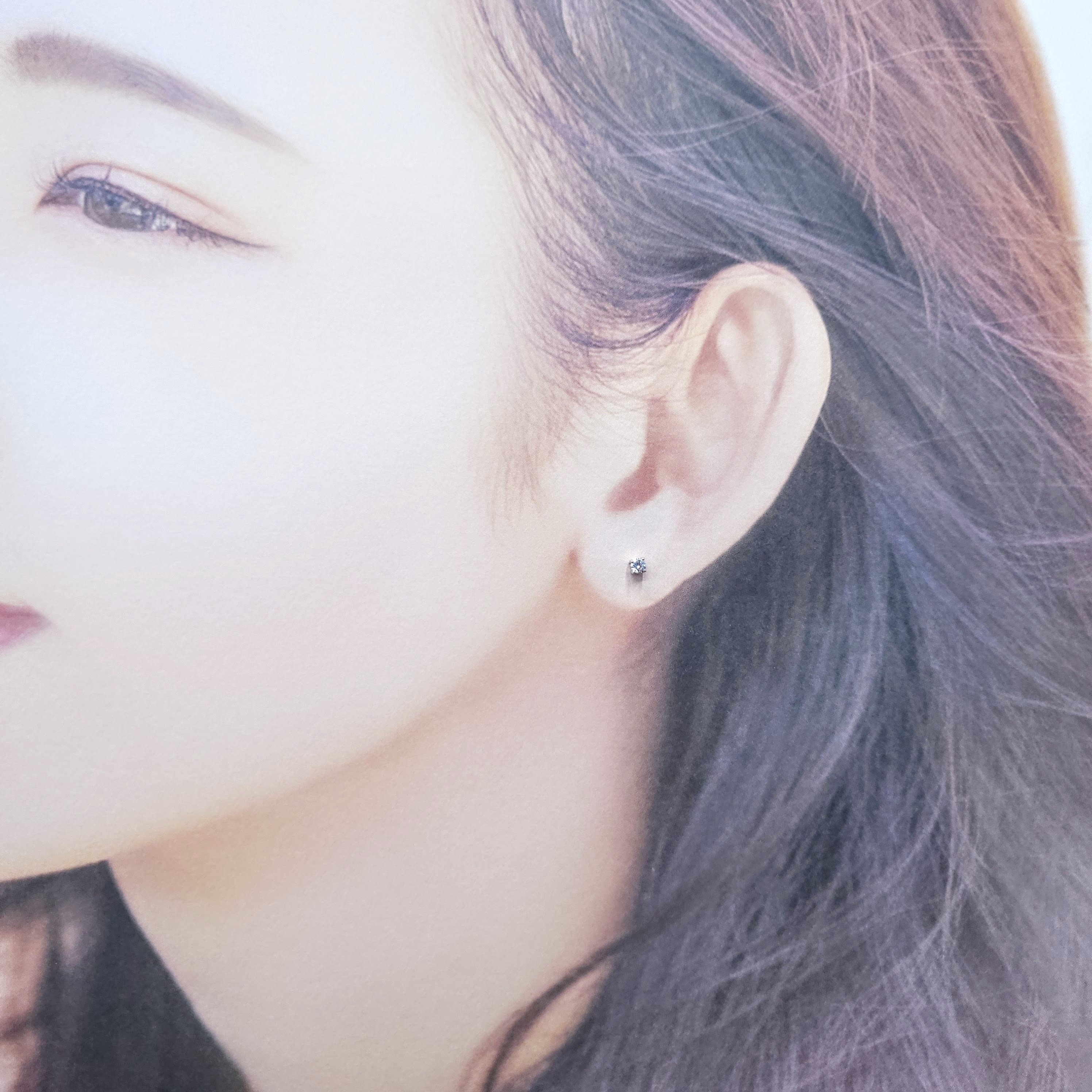 全新18K白金【主石6份鑽石】單耳環