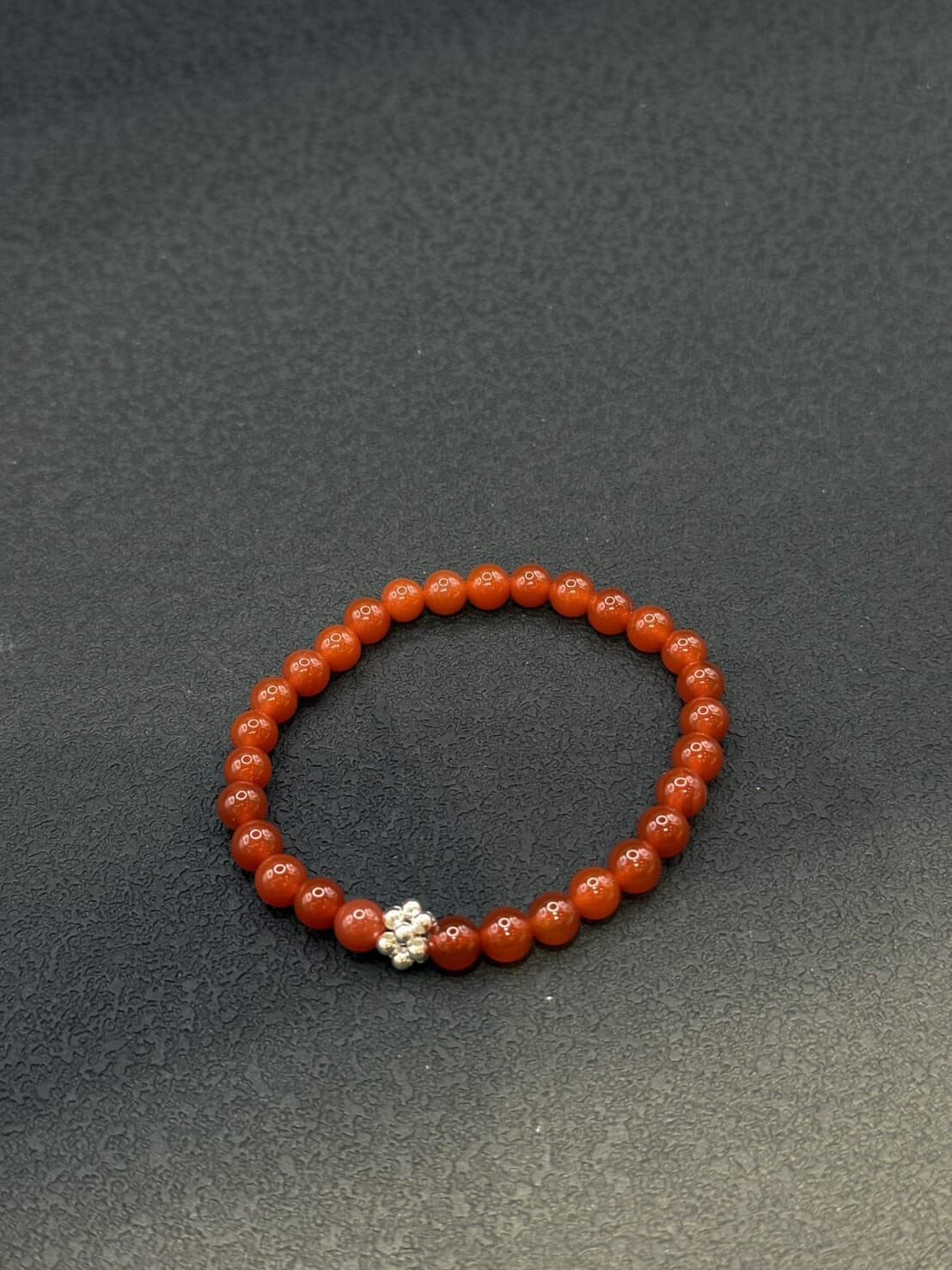 HM5449 ⚪️925 銀 紅瑪瑙小花珠珠手鏈