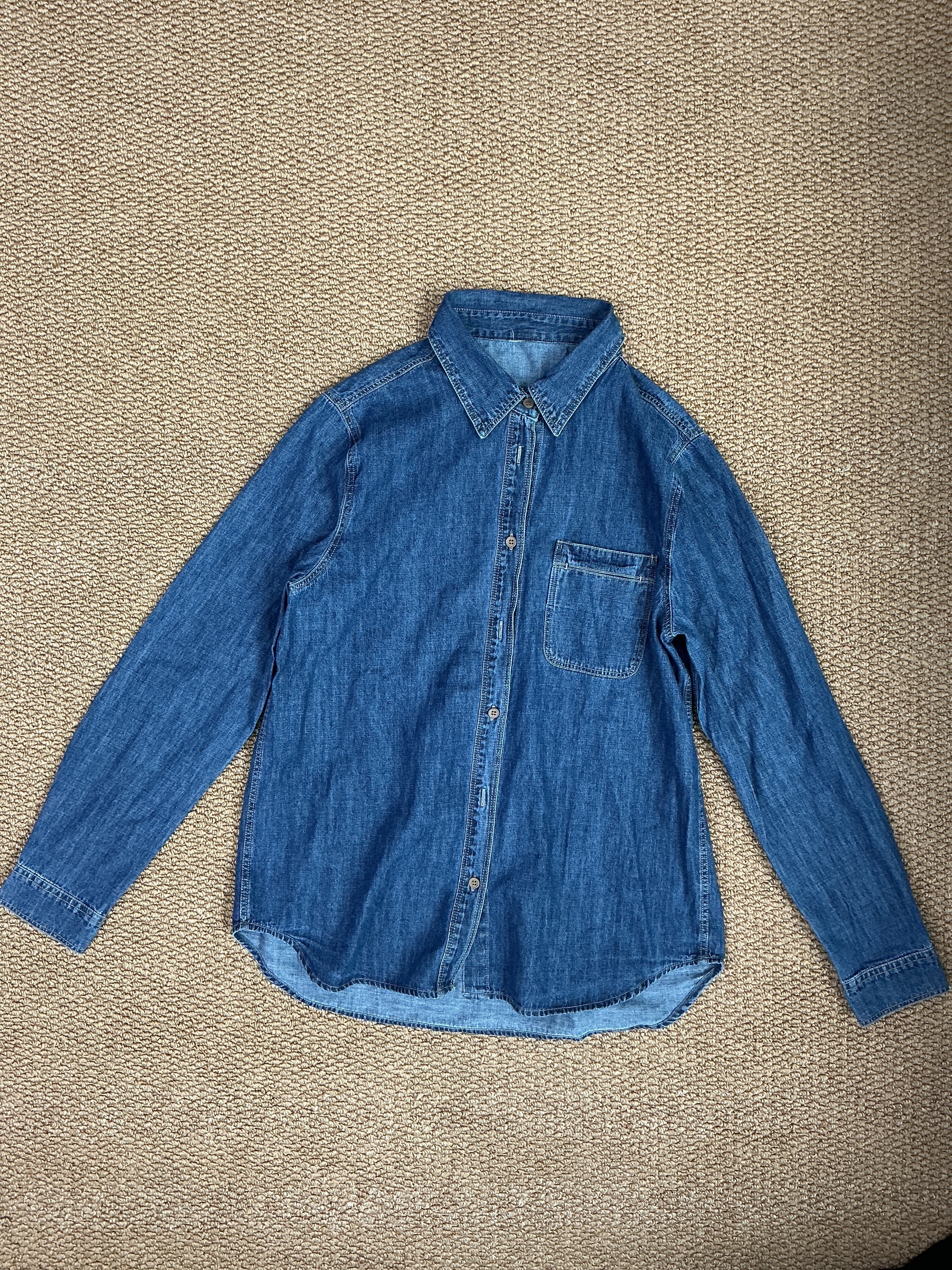 W00113木扣牛仔襯衫