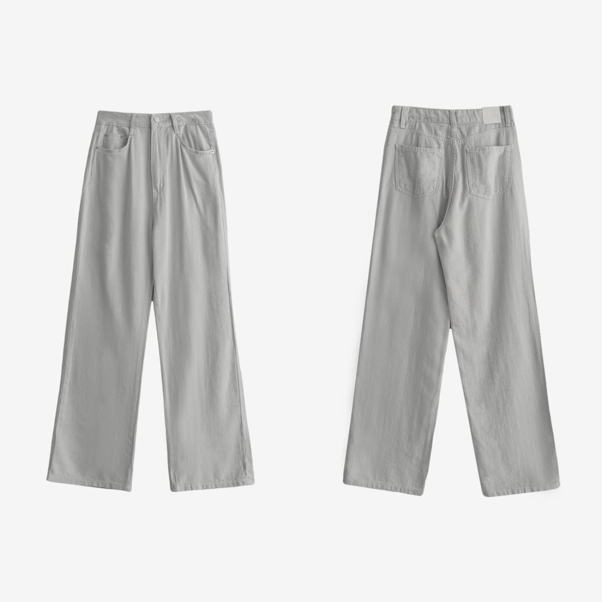 韓國Cherrykoko授權 極簡灰色調俐落順身直筒褲