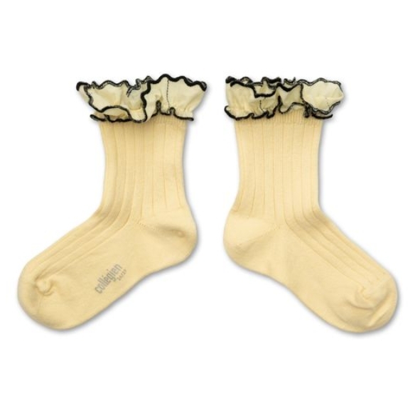 (預購) COLLEGIEN 荷葉邊羅紋短襪 Suzanne - 039 Vanille 香草