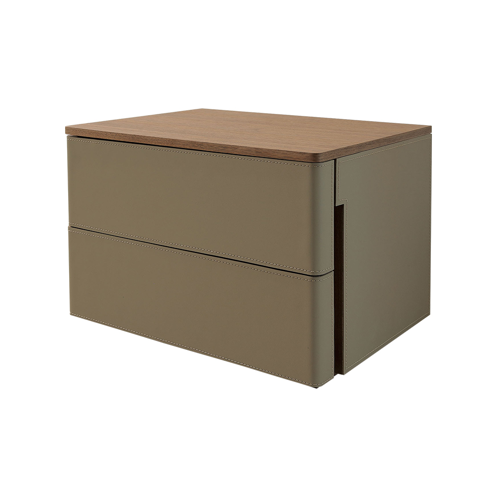 桑那2尺高級馬鞍皮革床頭櫃/二抽收納櫃/置物小邊櫃/小茶几